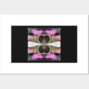 Zinnia Flower Kaleidoscope Pattern (Seamless) 8 Posters and Art